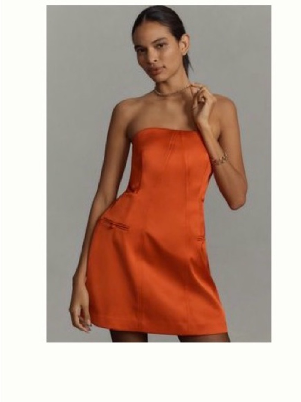 Anthropologie Satin Red Mini Dress